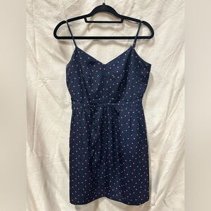 J. Crew Blue and White Spaghetti Strap Mini Sundress